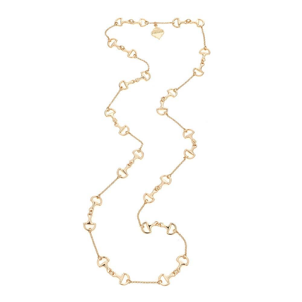 Fornash Long Baby Horsebit Necklace: Silver