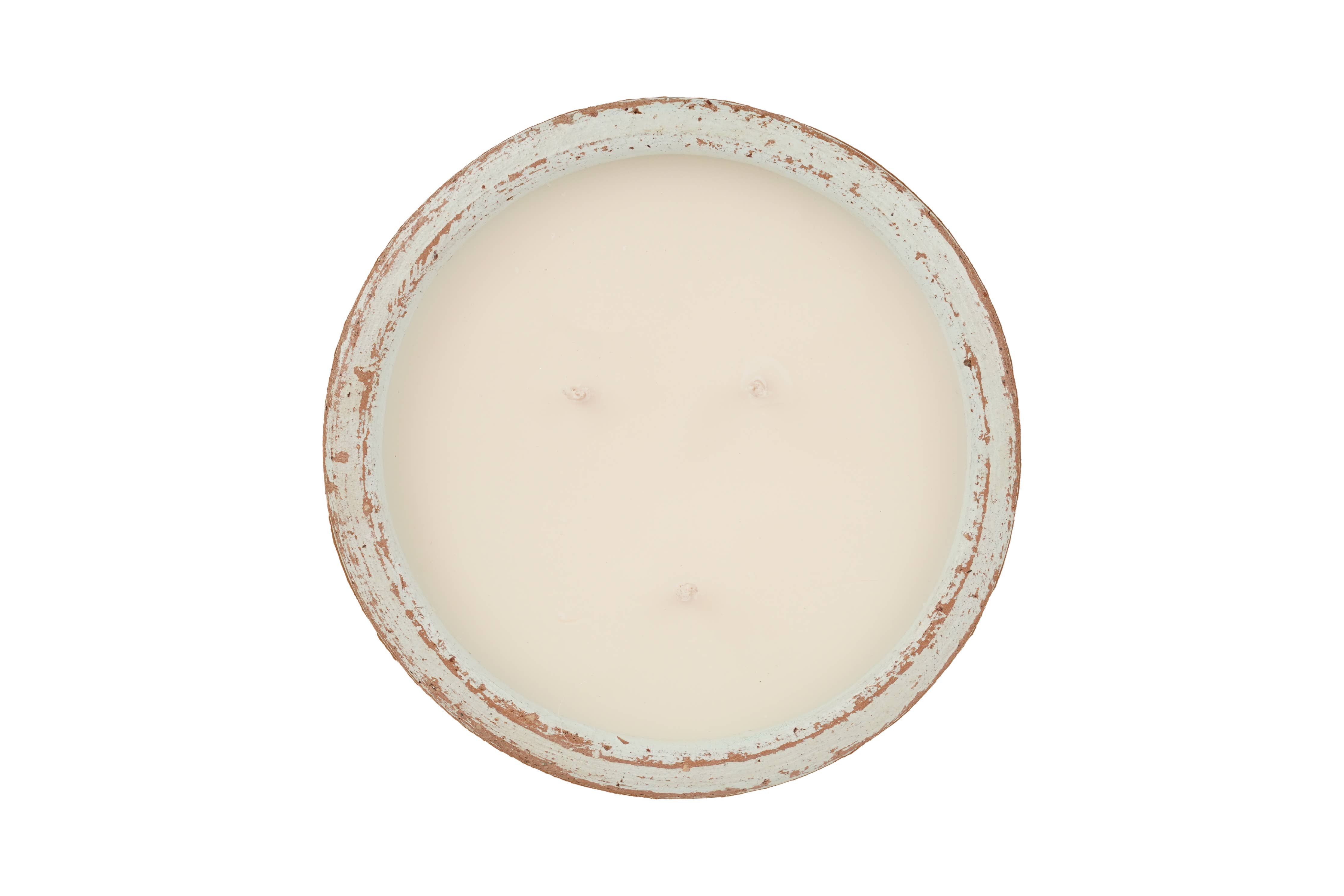 Turquoise Roundsy Clay Candle