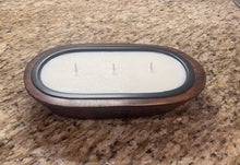 Load image into Gallery viewer, 3 Wick Dough Bowl Soy Candle With Insert- Walnut
