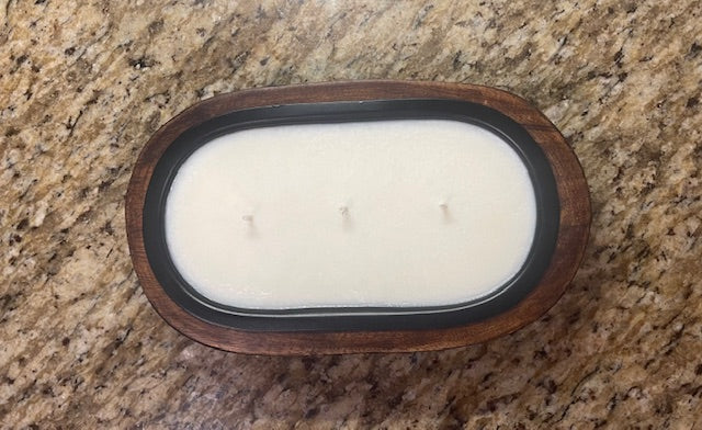 3 Wick Dough Bowl Soy Candle With Insert- Walnut