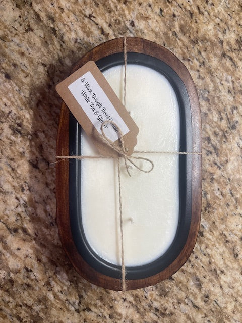 3 Wick Dough Bowl Soy Candle With Insert- Walnut