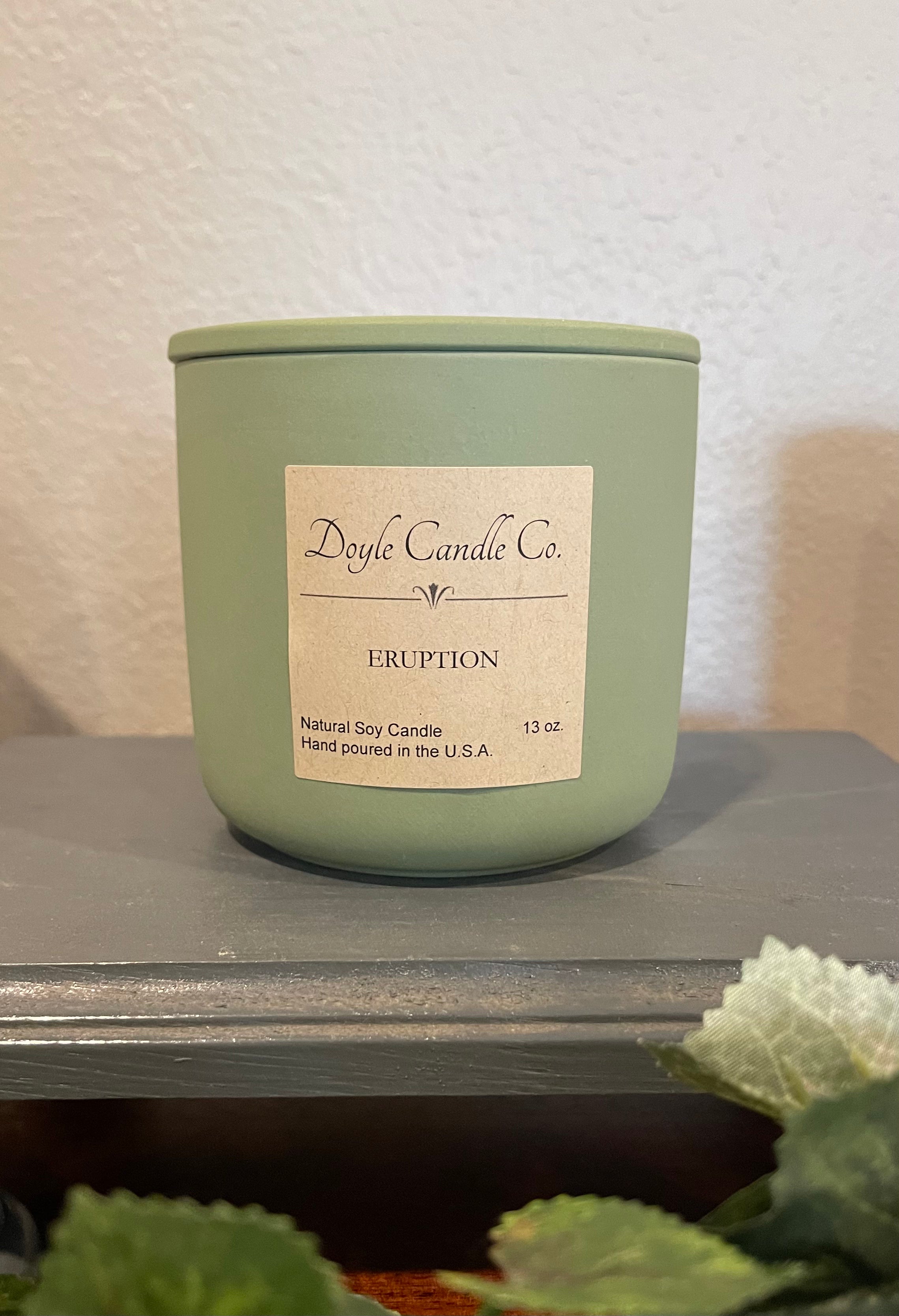 Olive Ceramic Jar Candle with Lid