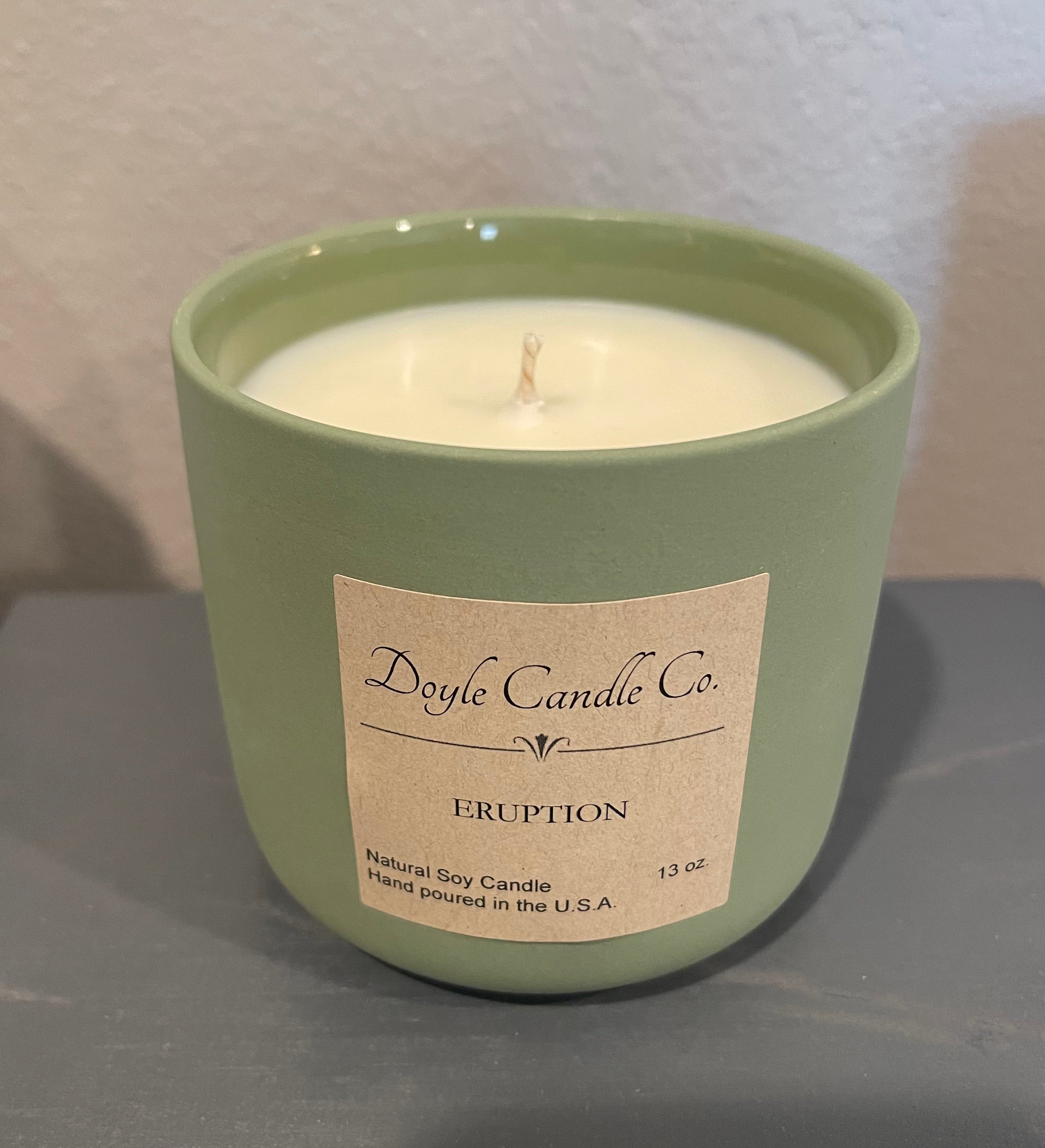 Olive Ceramic Jar Candle with Lid