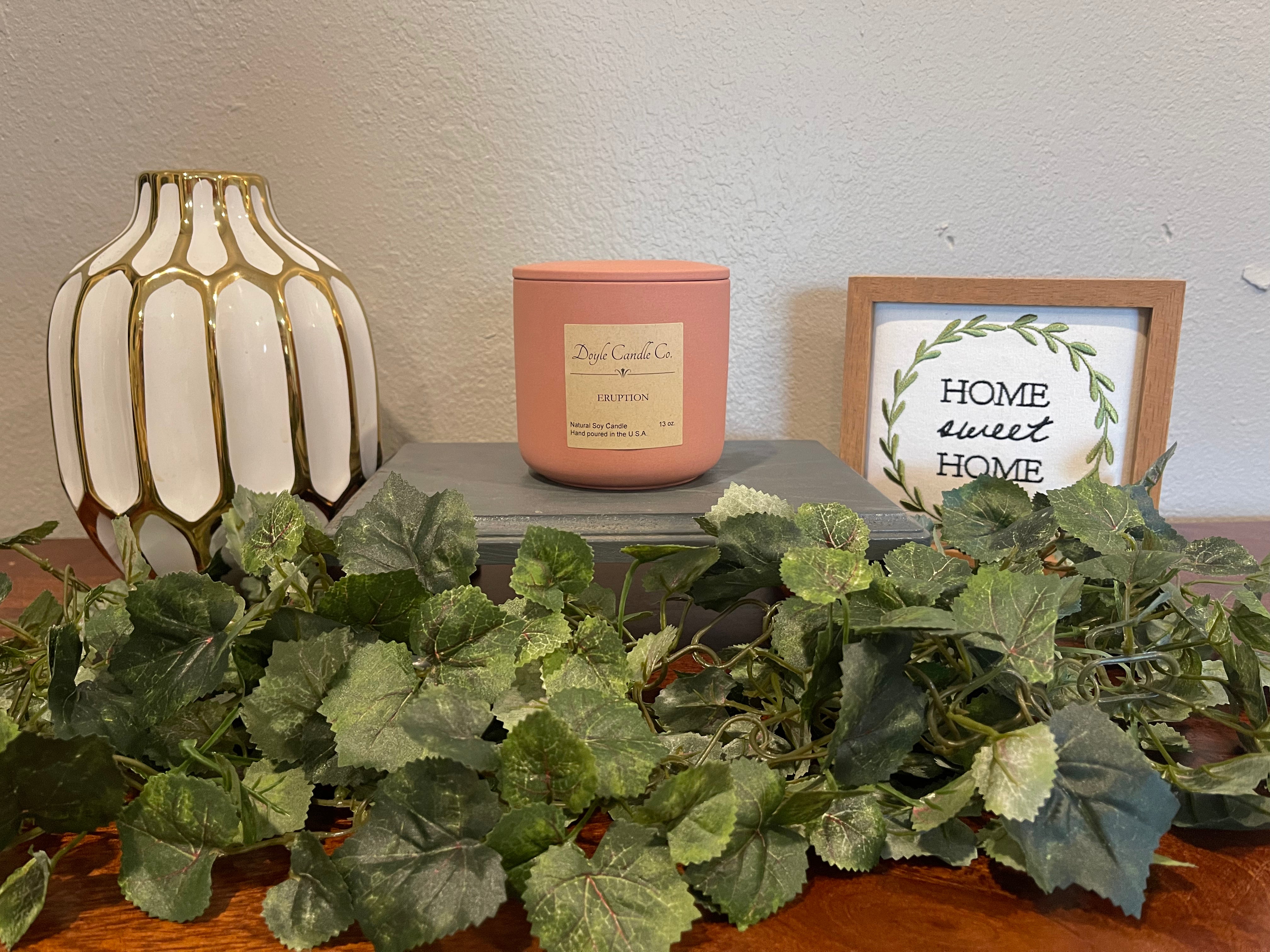 Pink Ceramic Jar Candle with Lid