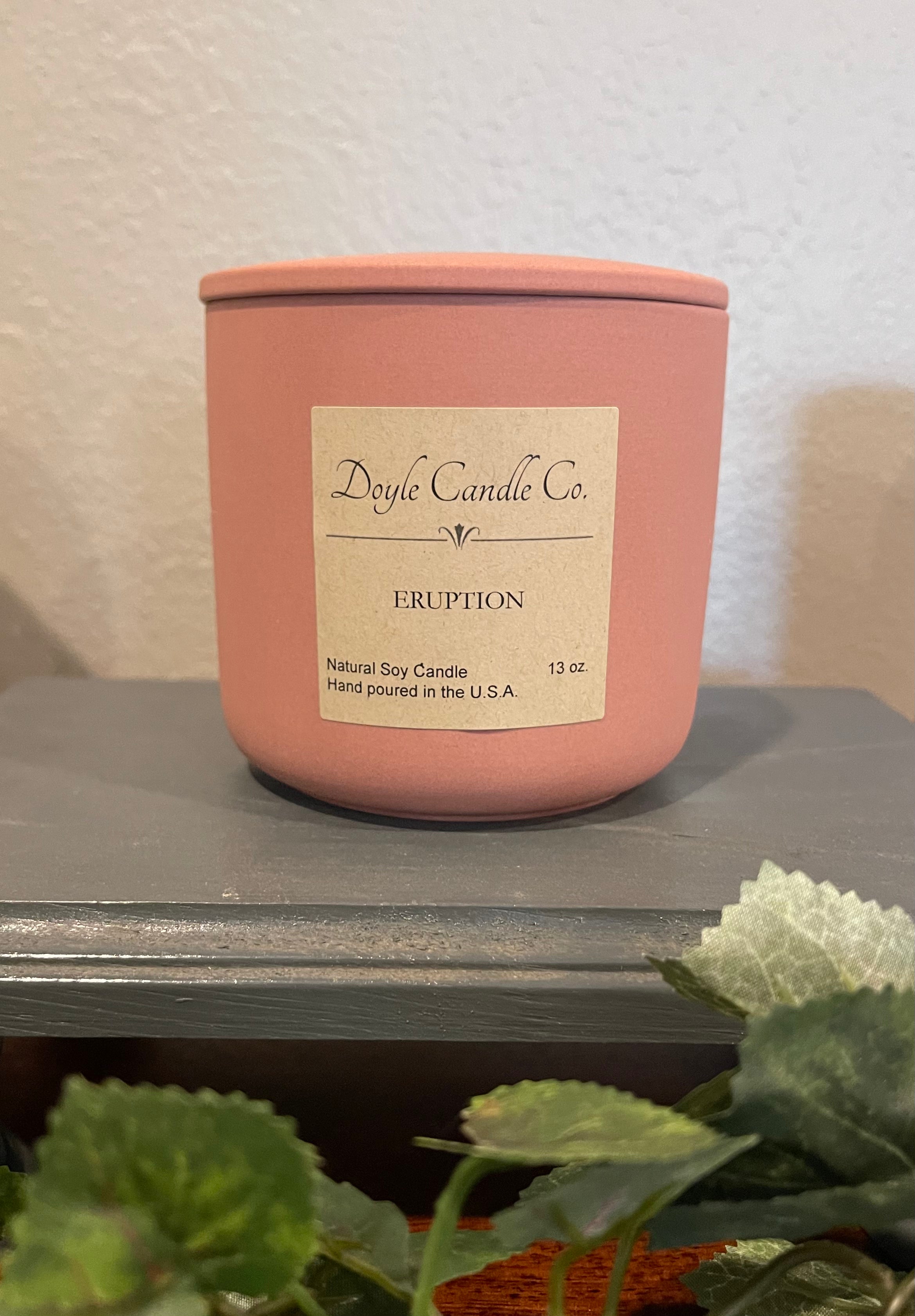Pink Ceramic Jar Candle with Lid