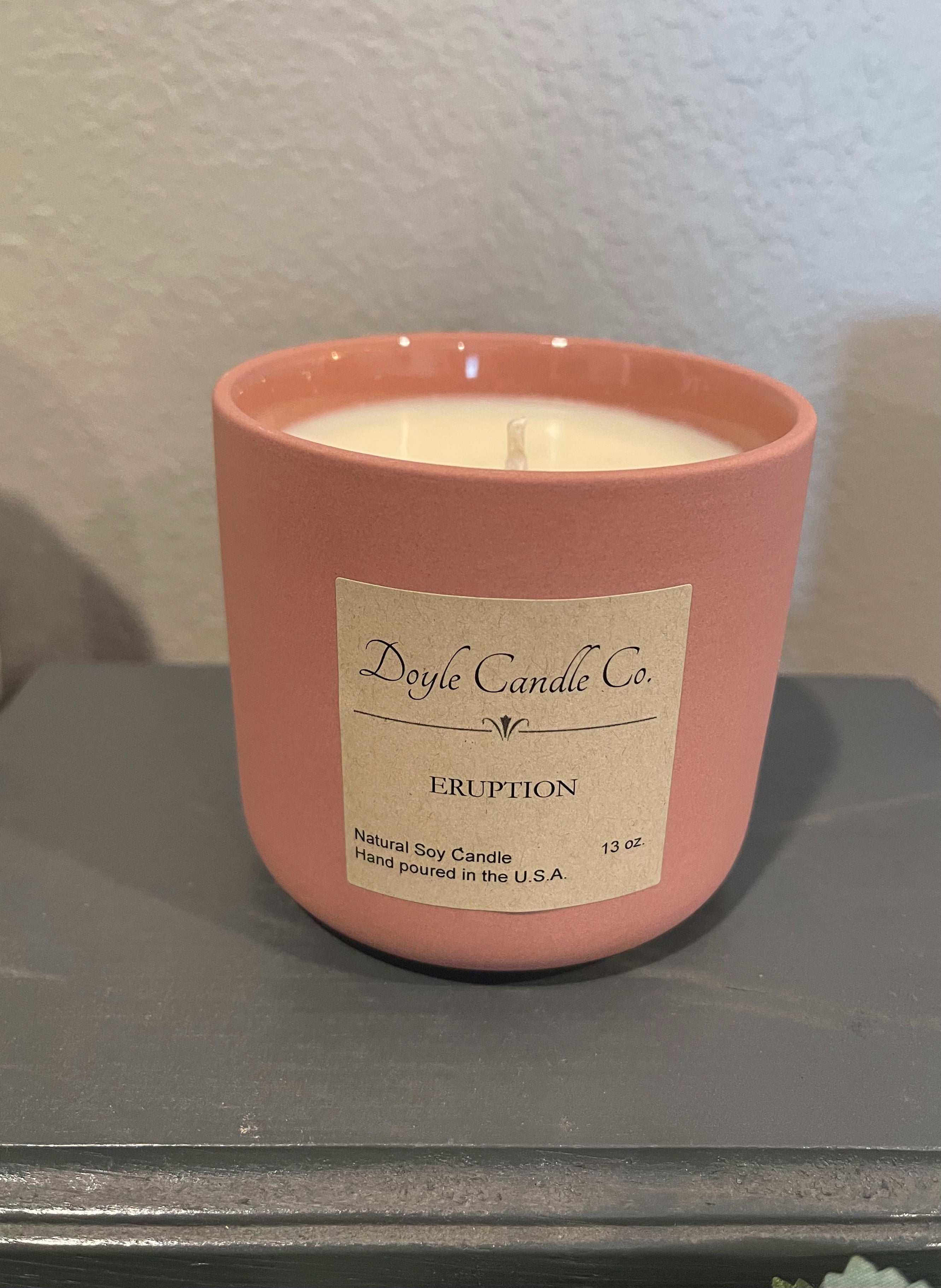 Pink Ceramic Jar Candle with Lid