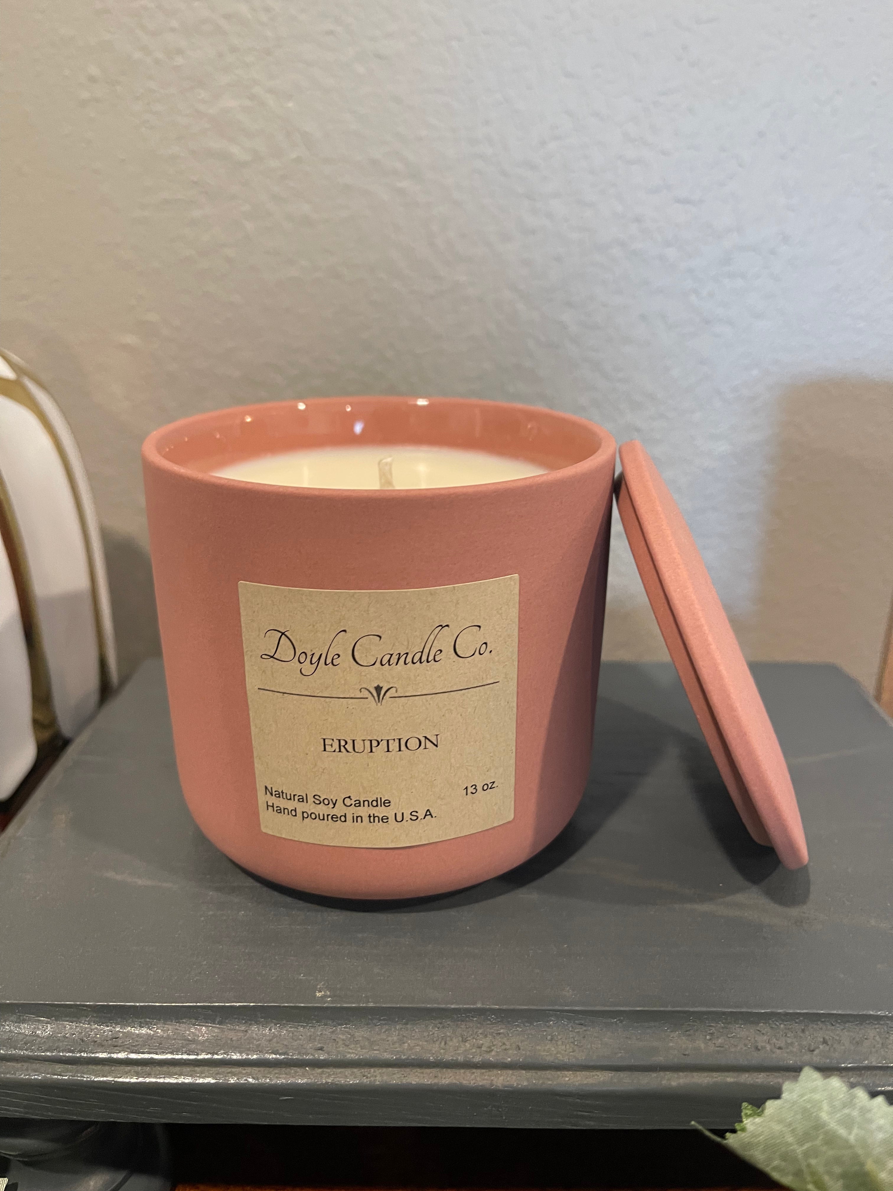 Pink Ceramic Jar Candle with Lid