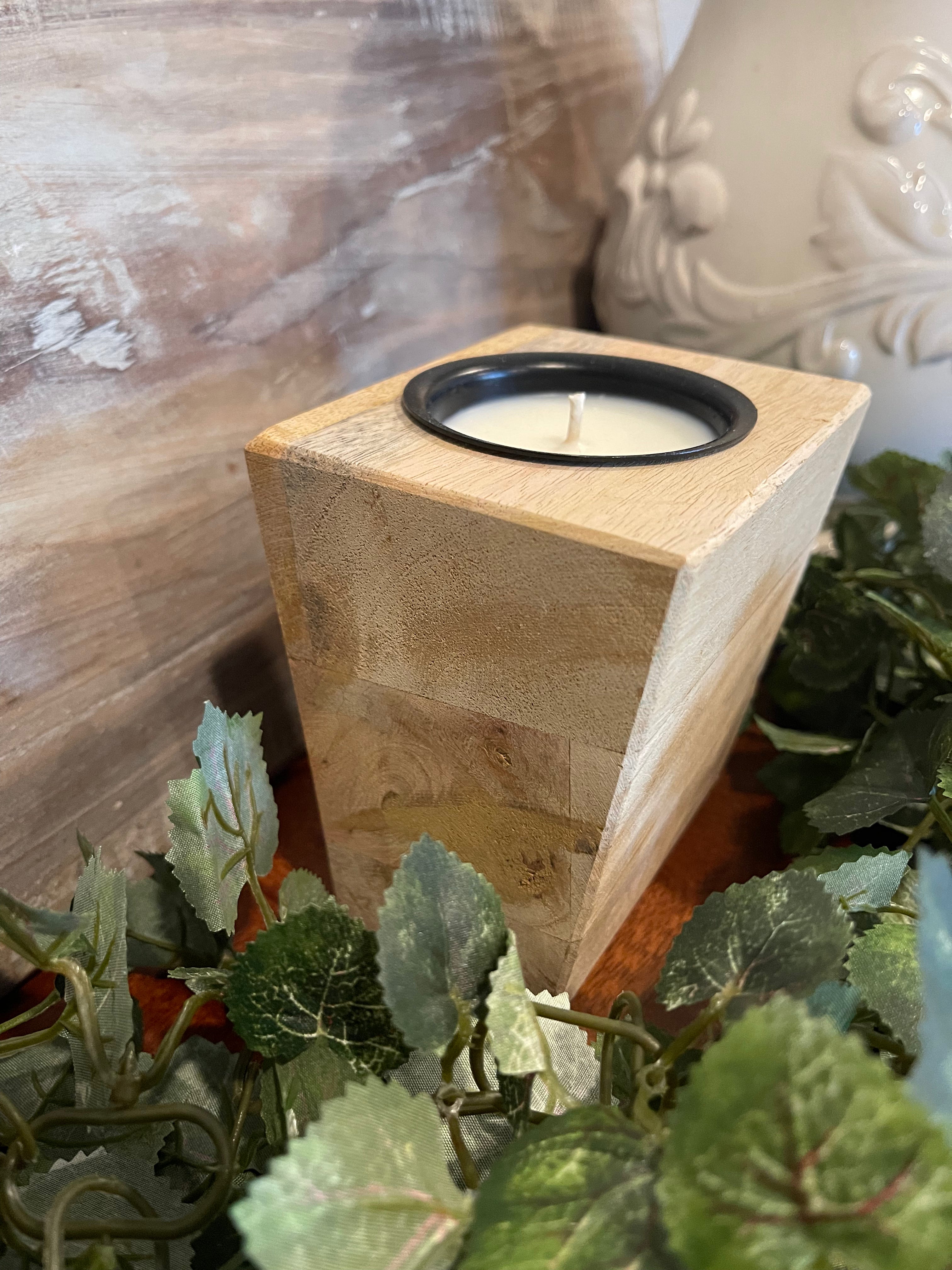 Single Sugar Mold Candle with Cup - Raw