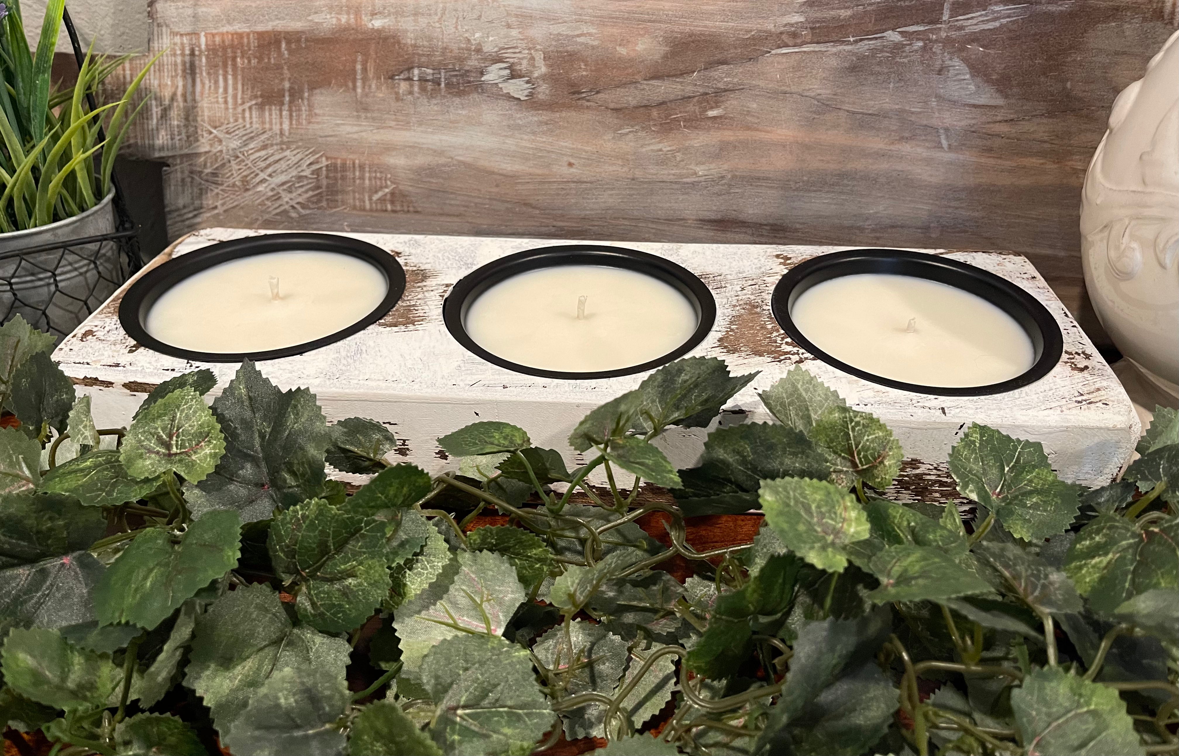 Three Hole Cheese Mold Candle - White