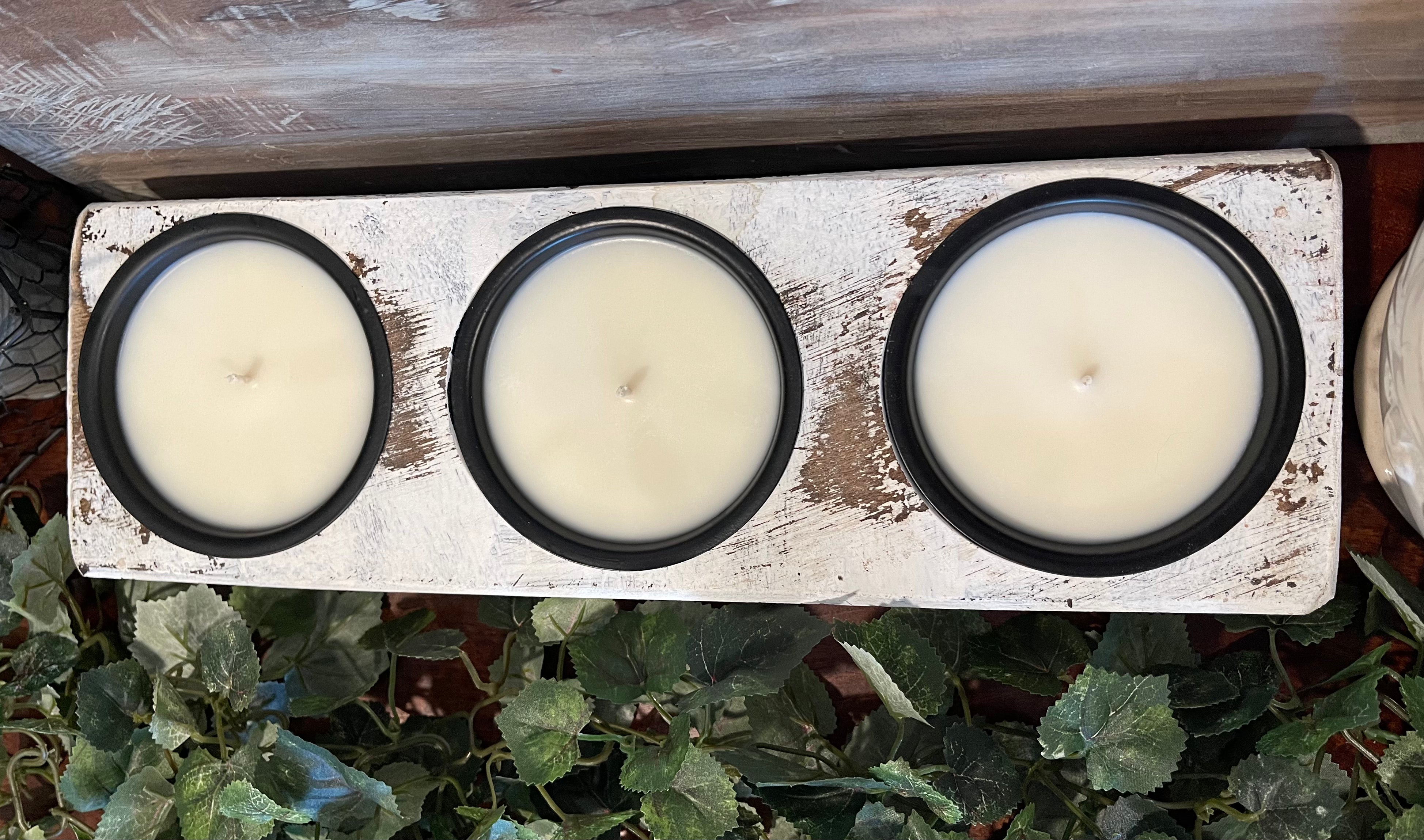 Three Hole Cheese Mold Candle - White