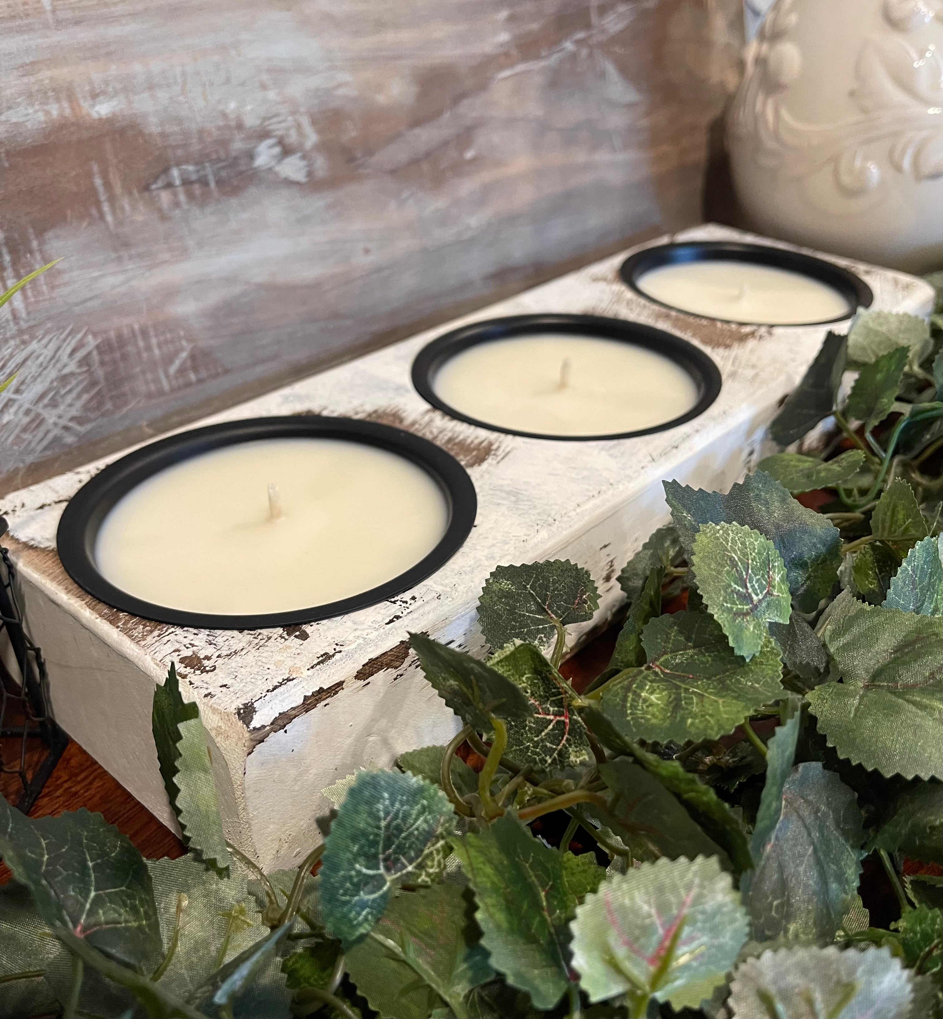 Three Hole Cheese Mold Candle - White