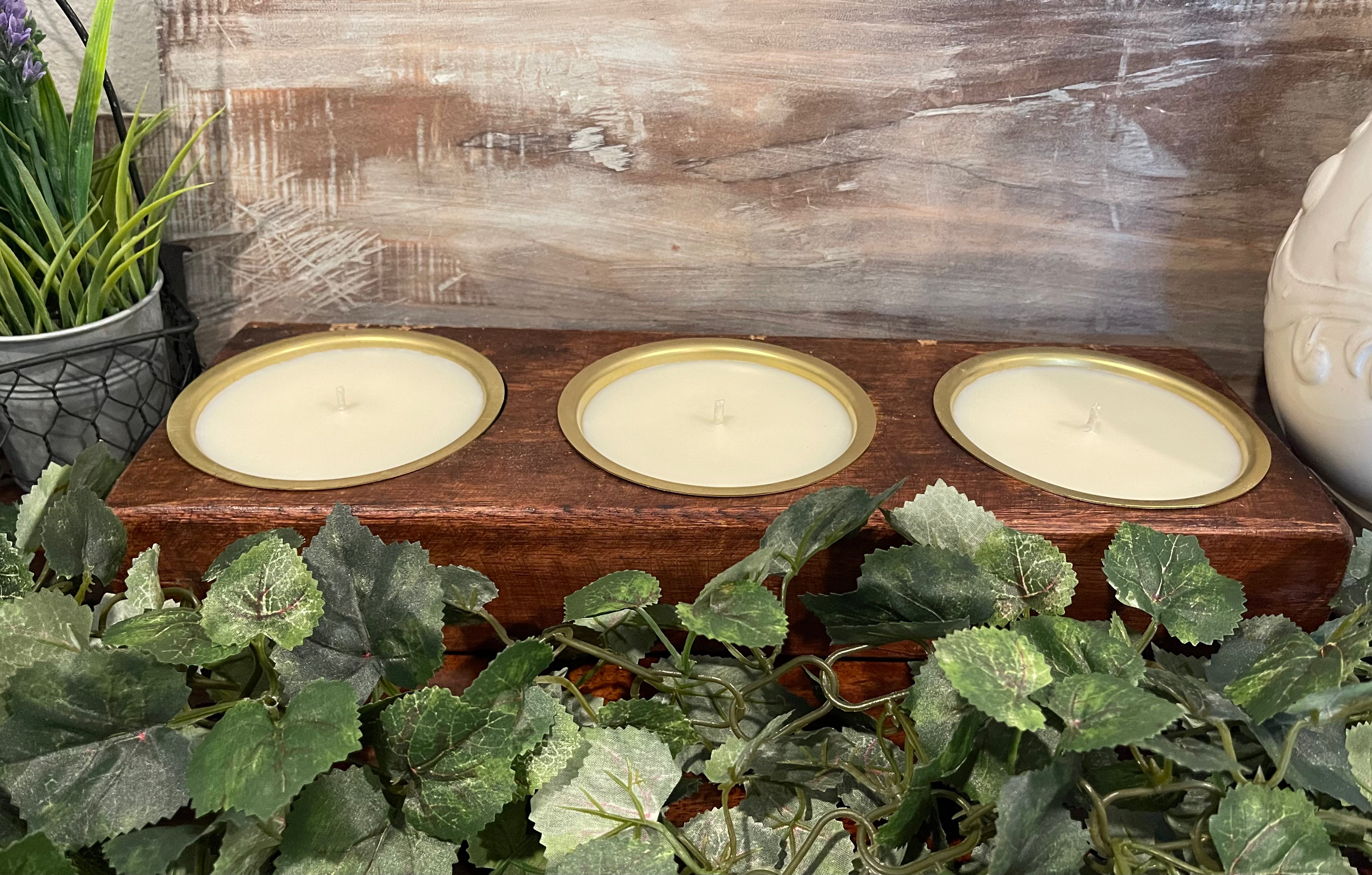 Three Hole Cheese Mold Candle - Walnut
