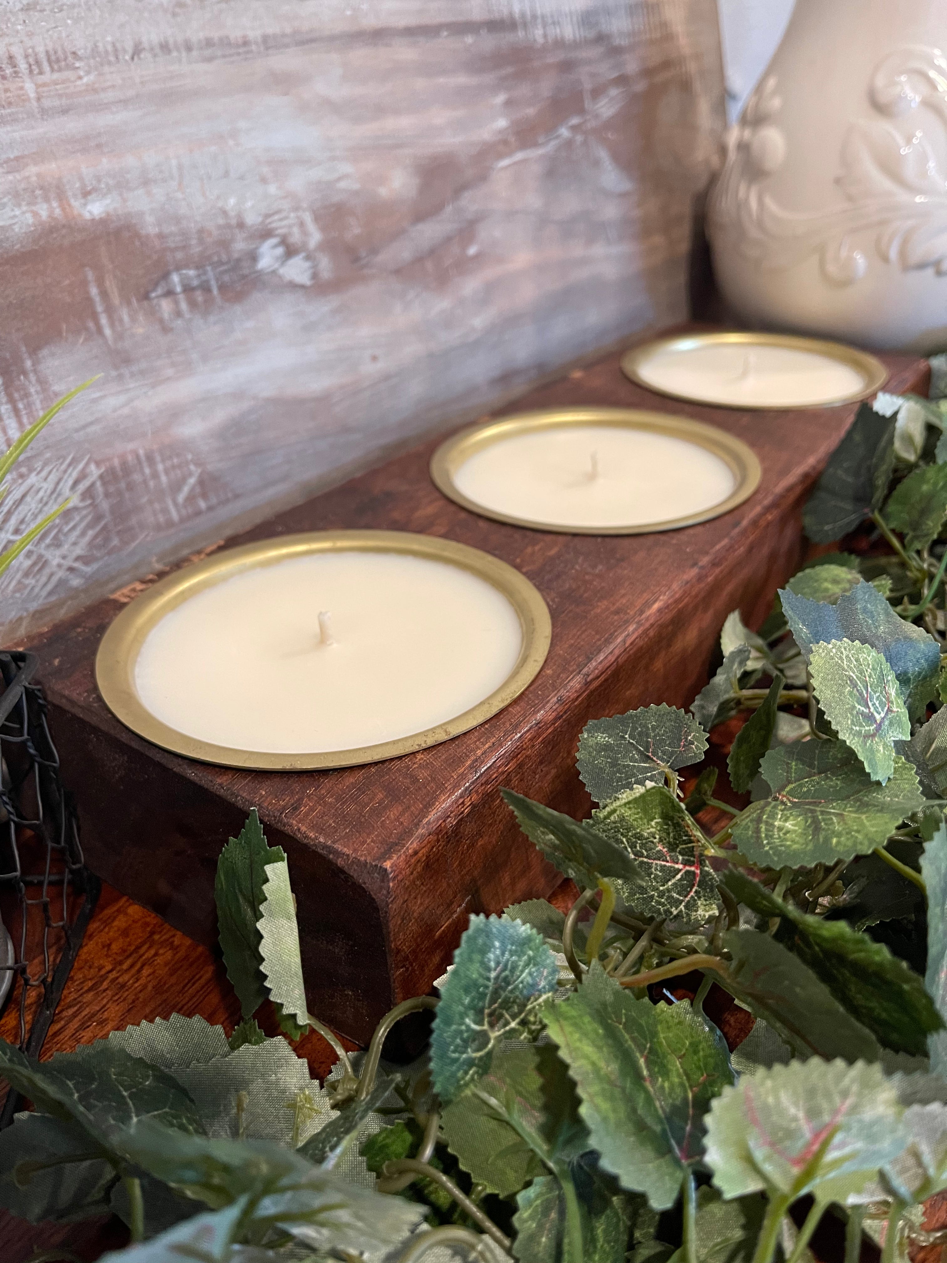 Three Hole Cheese Mold Candle - Walnut