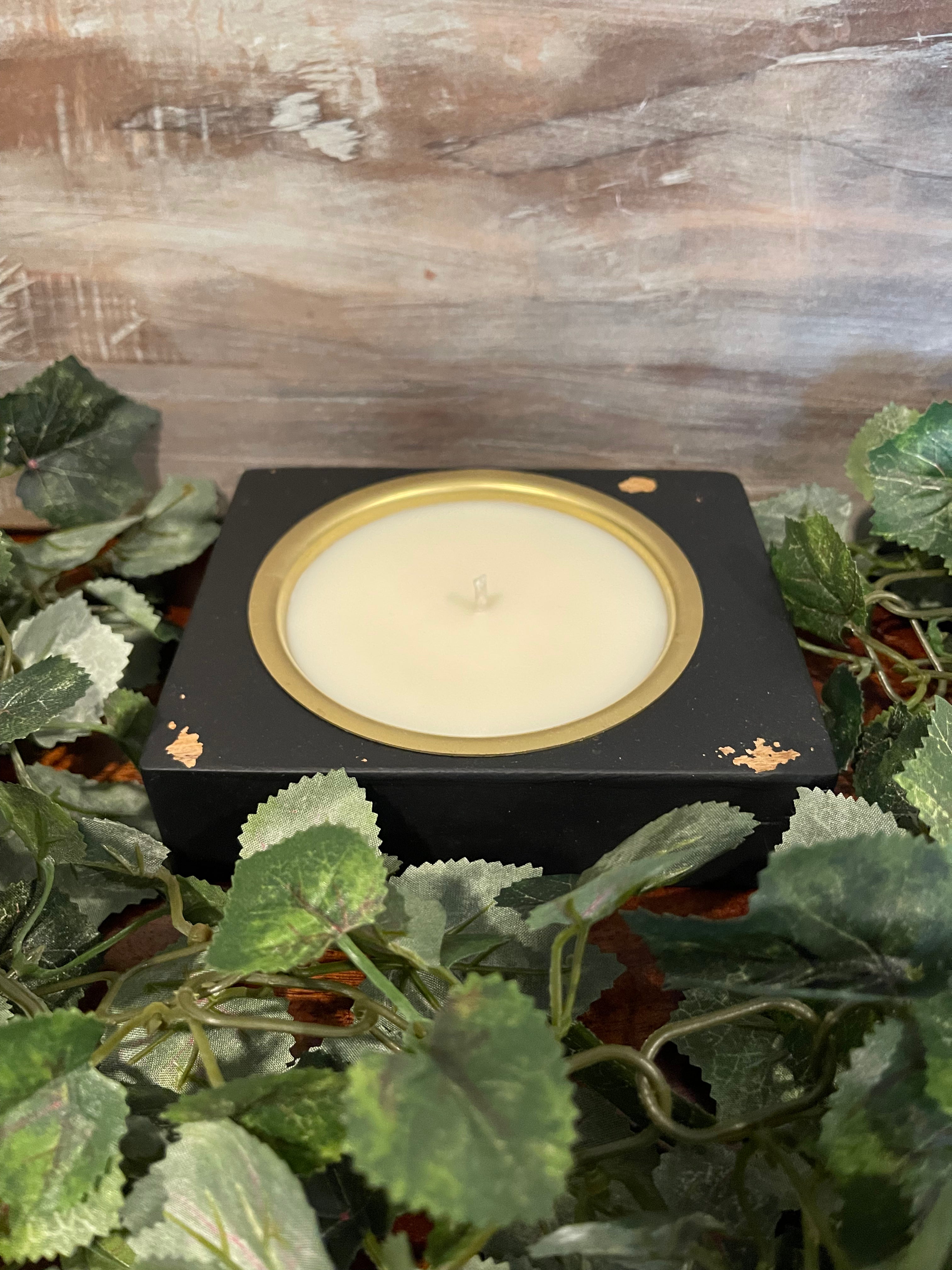 1 Hole Cheese Mold Soy Candle With Cup - Black