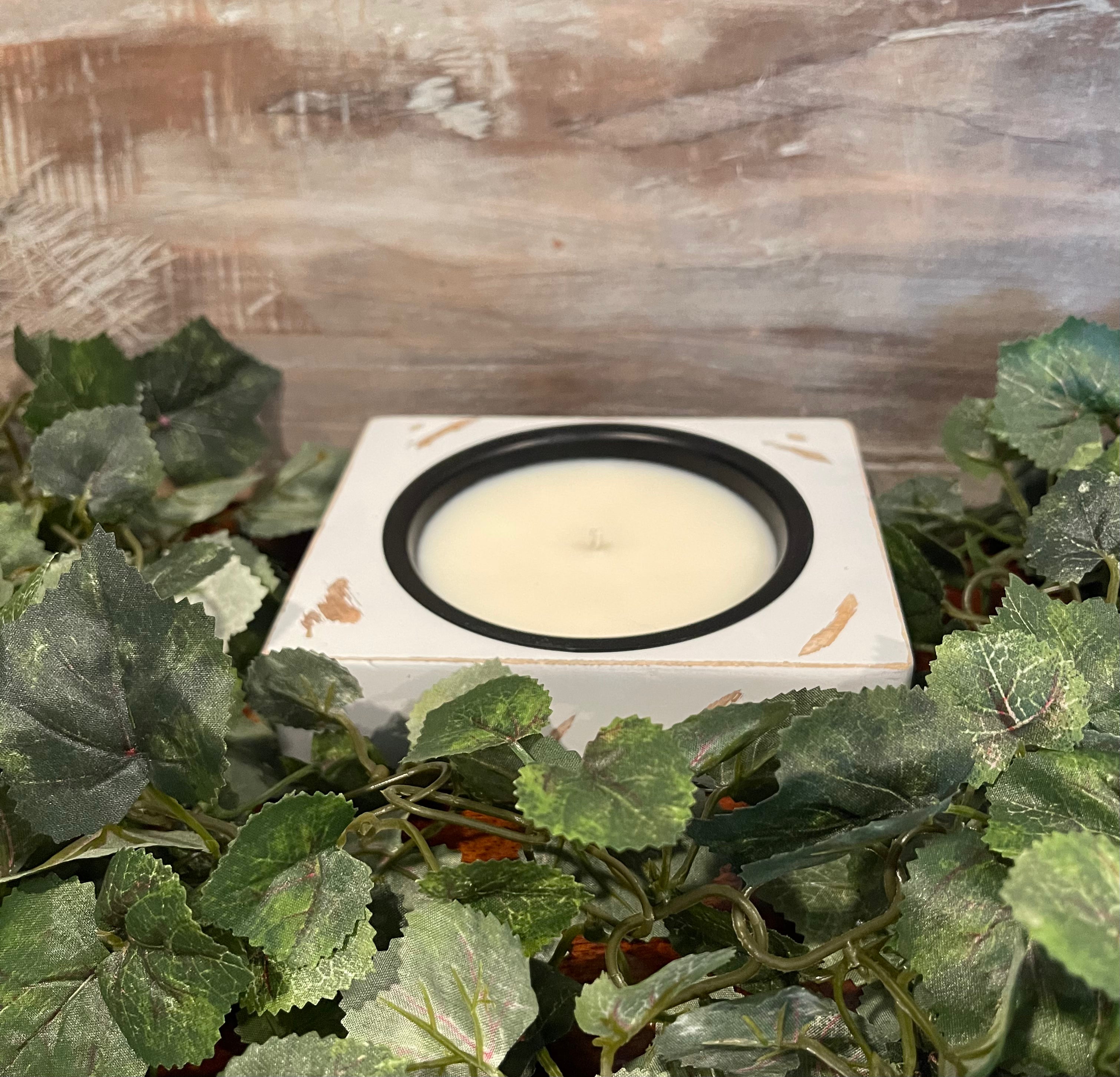 1 Hole Cheese Mold Soy Candle With Cup - White