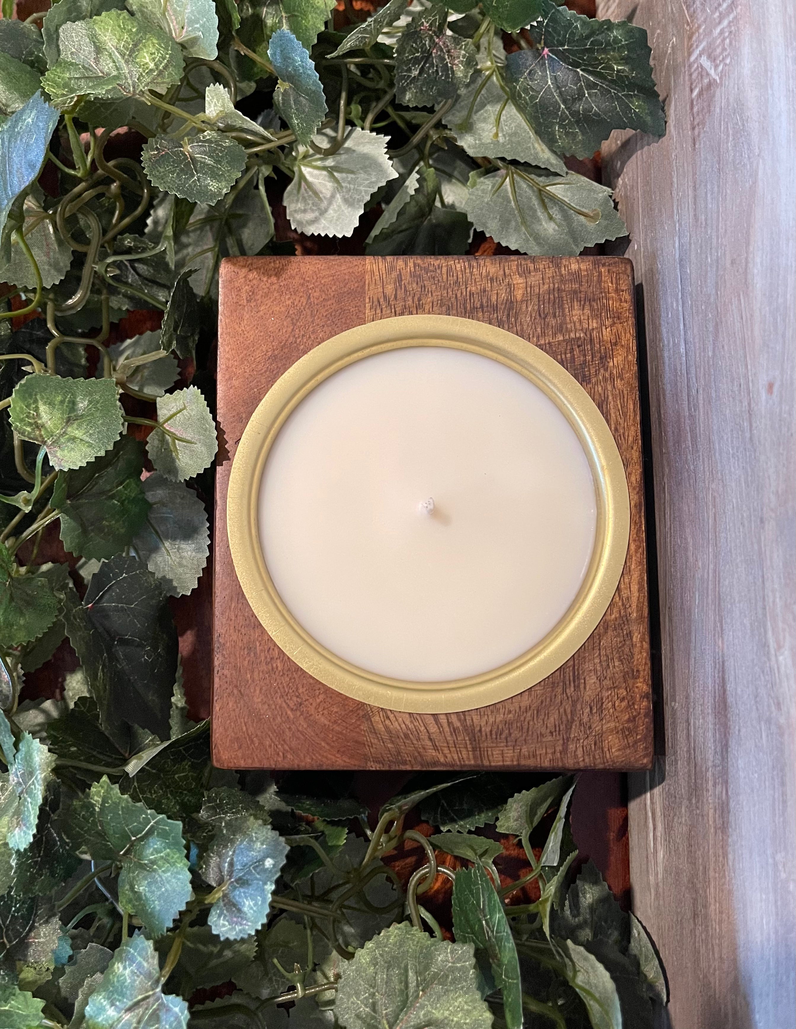 1 Hole Cheese Mold Soy Candle With Cup - Walnut
