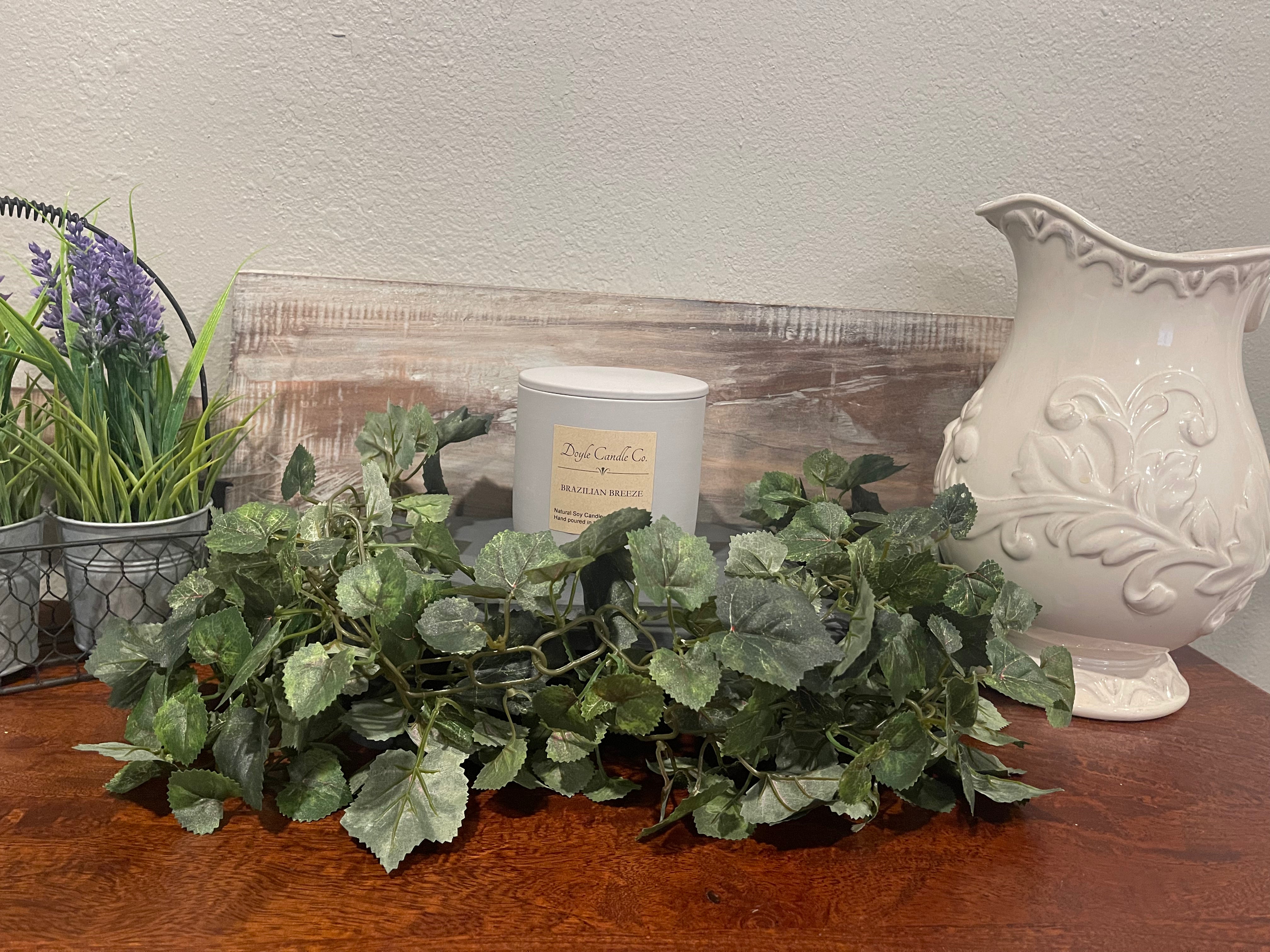 Gray Ceramic Jar Candle with Lid