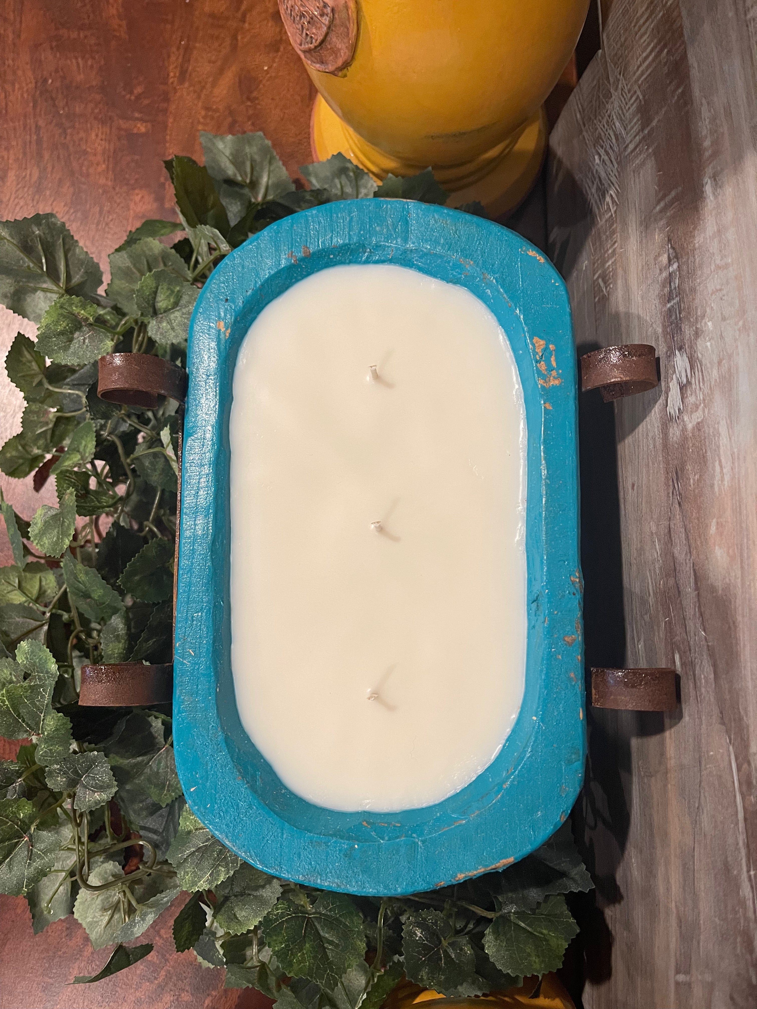 3 Wick Dough Bowl Candle - Turquoise