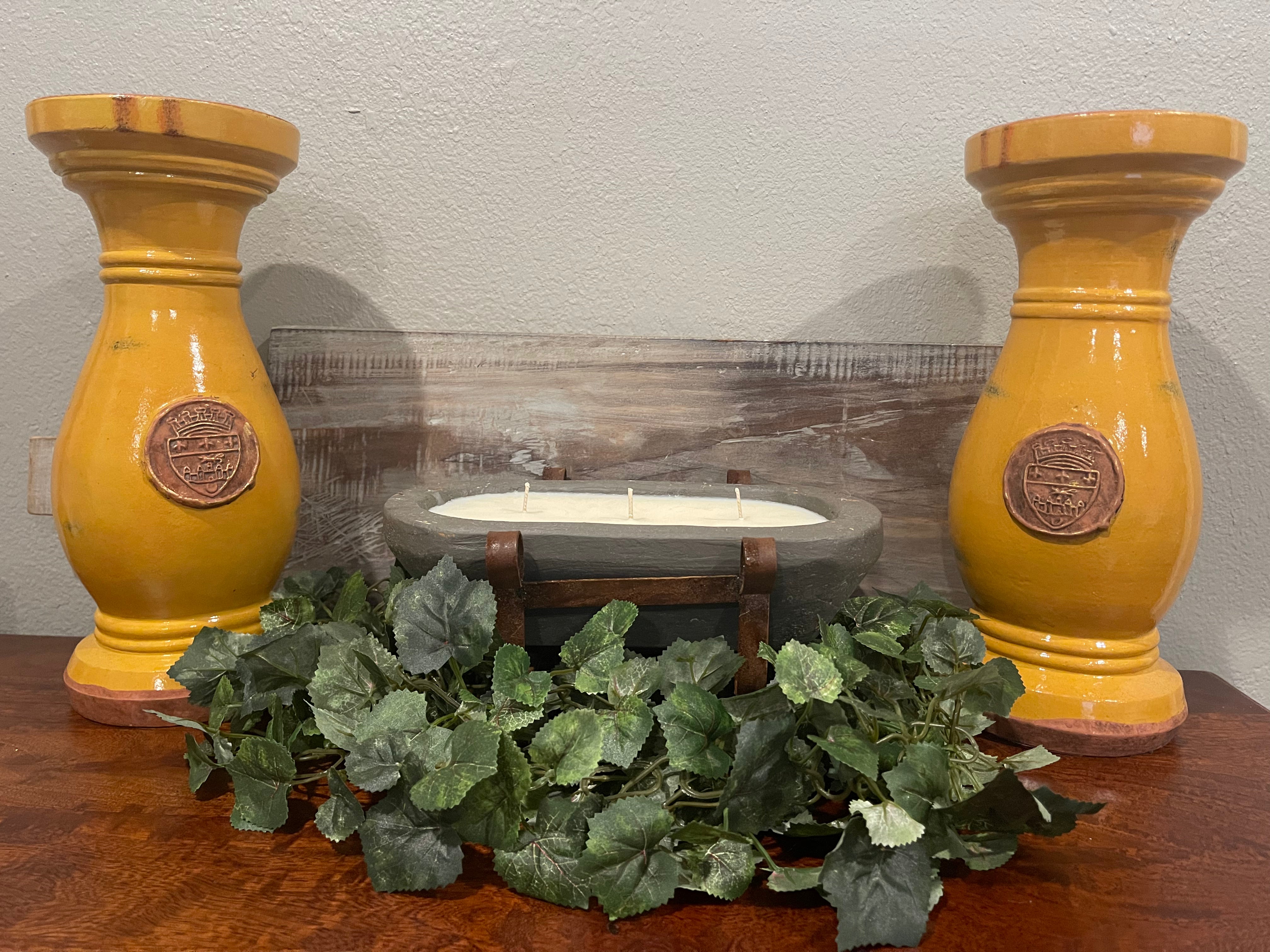 3 Wick Dough Bowl Candle - Gray