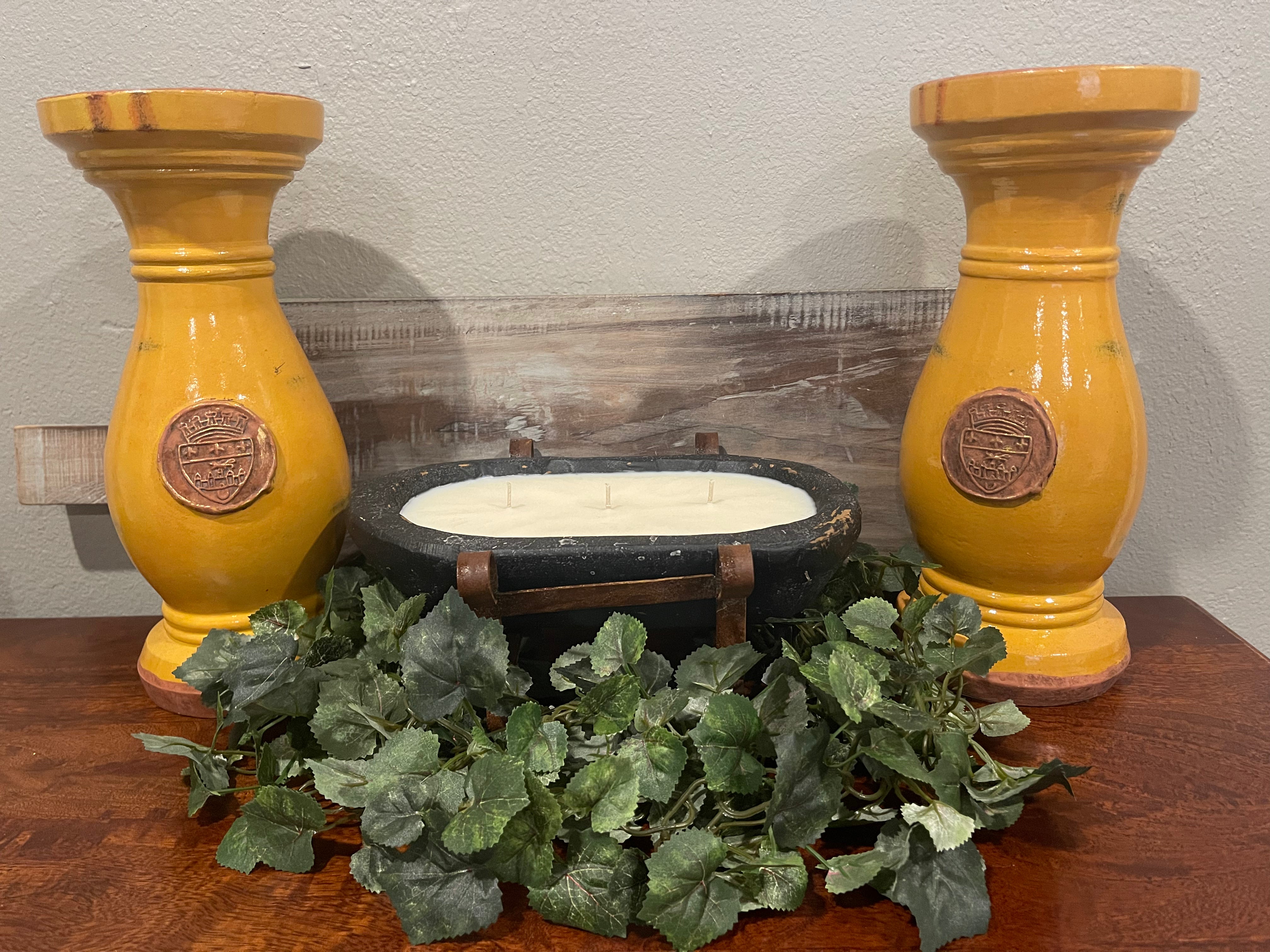 3 Wick Dough Bowl Candle - Black