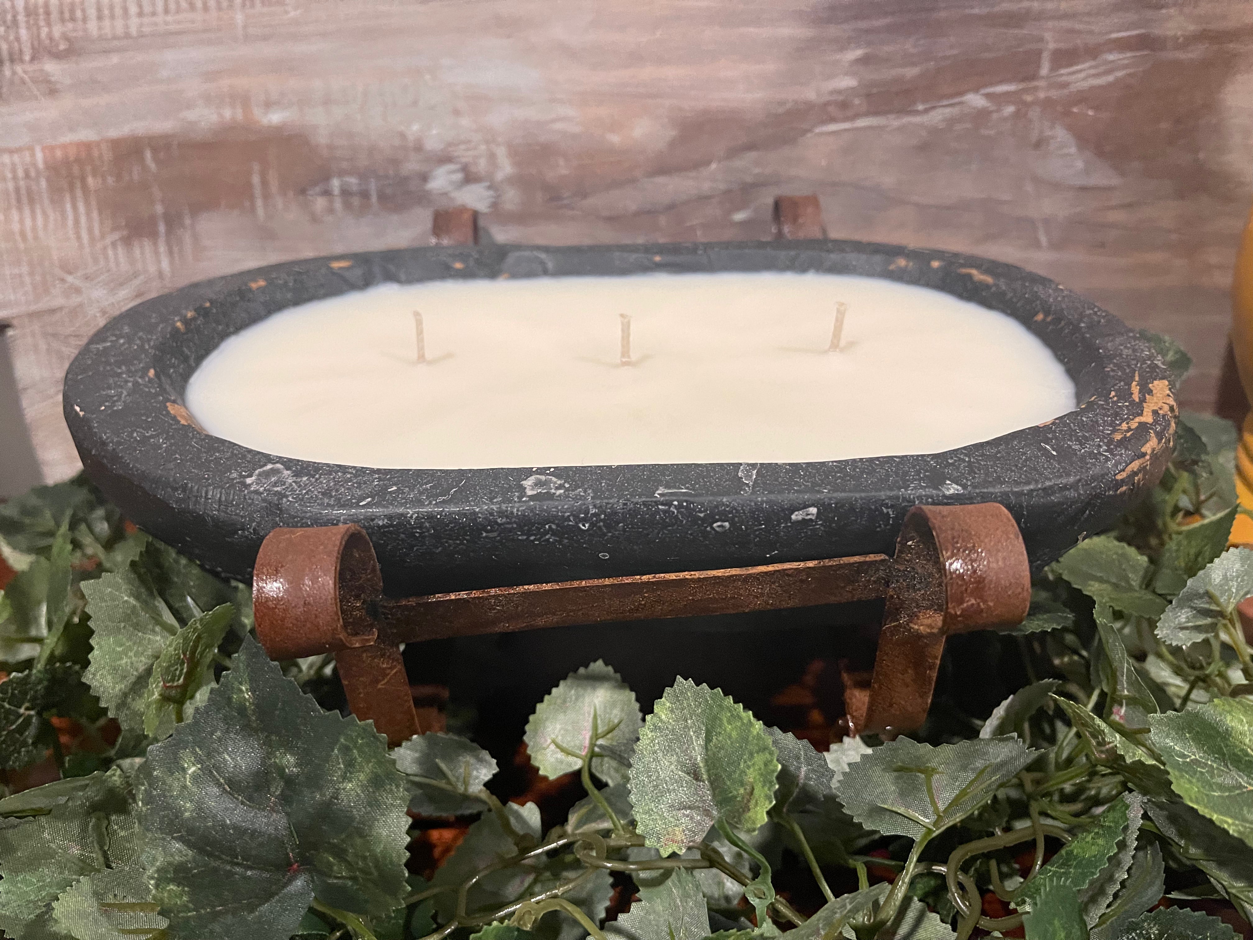 3 Wick Dough Bowl Candle - Black