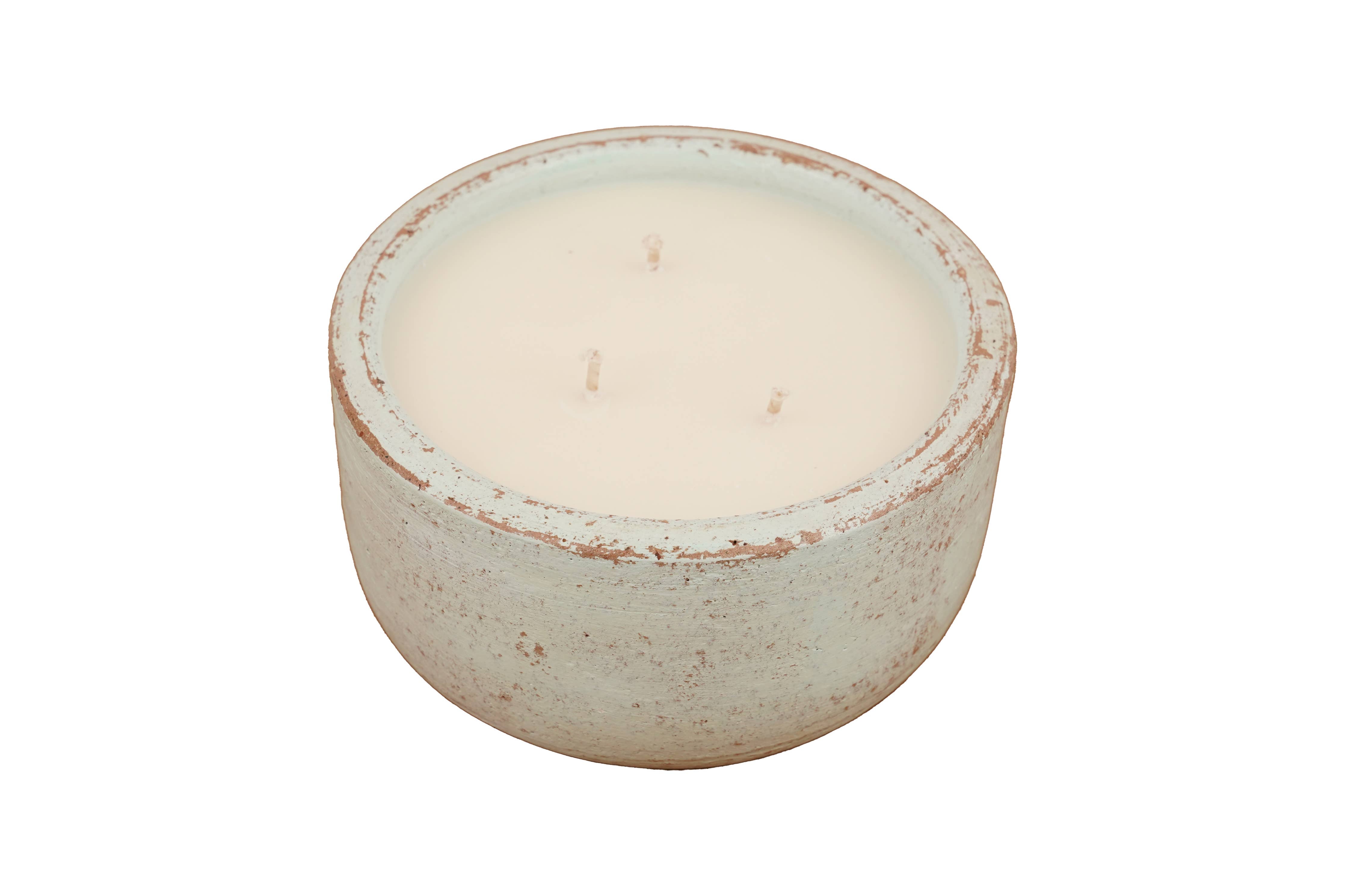 Turquoise Roundsy Clay Candle