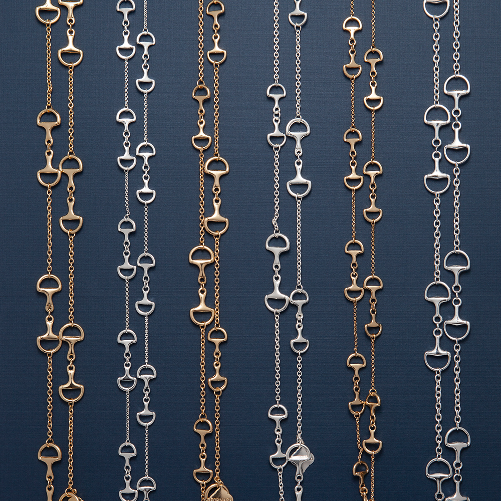 Fornash Long Baby Horsebit Necklace: Silver