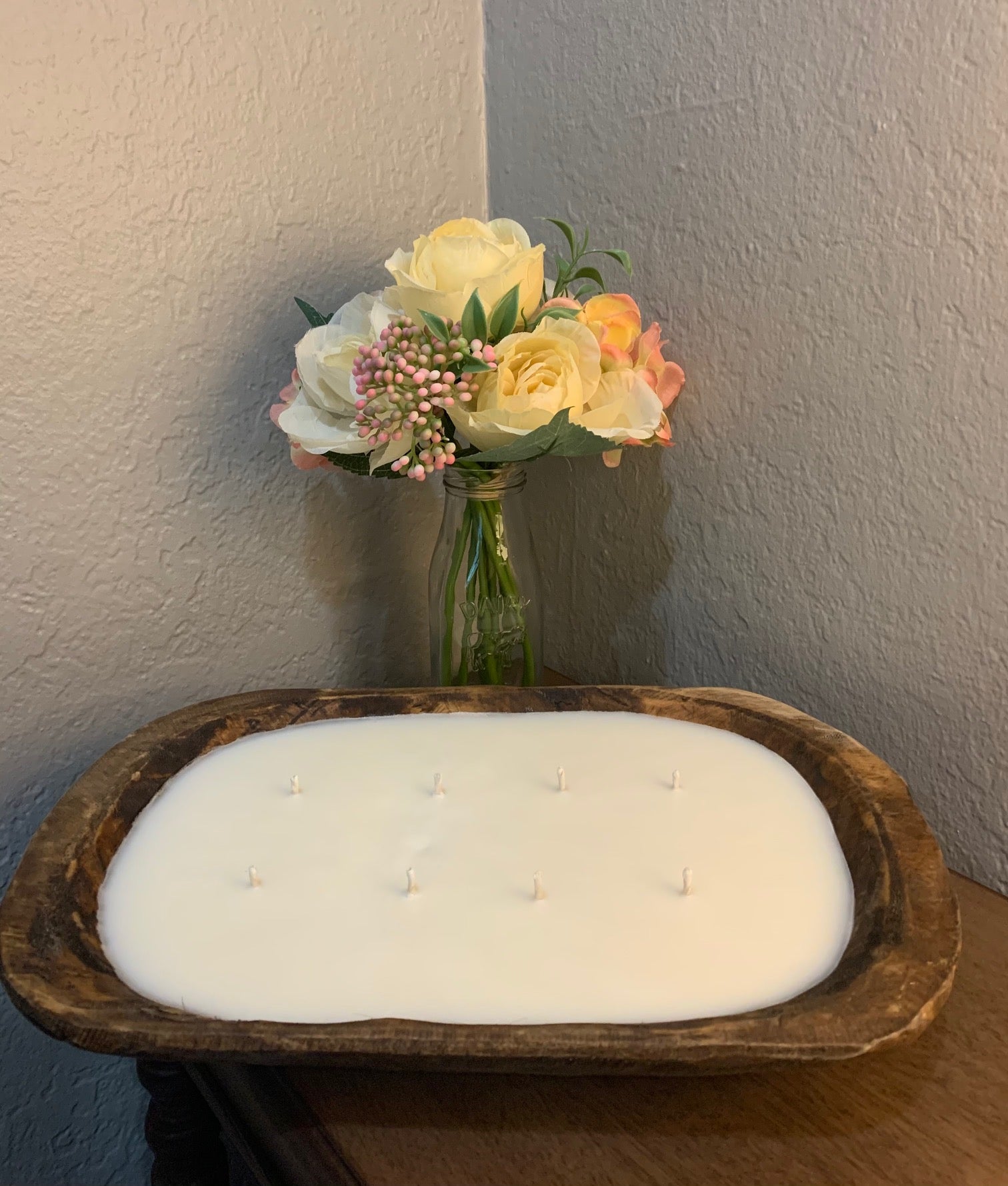 8 Wick Dough Bowl Soy Candle - Natural