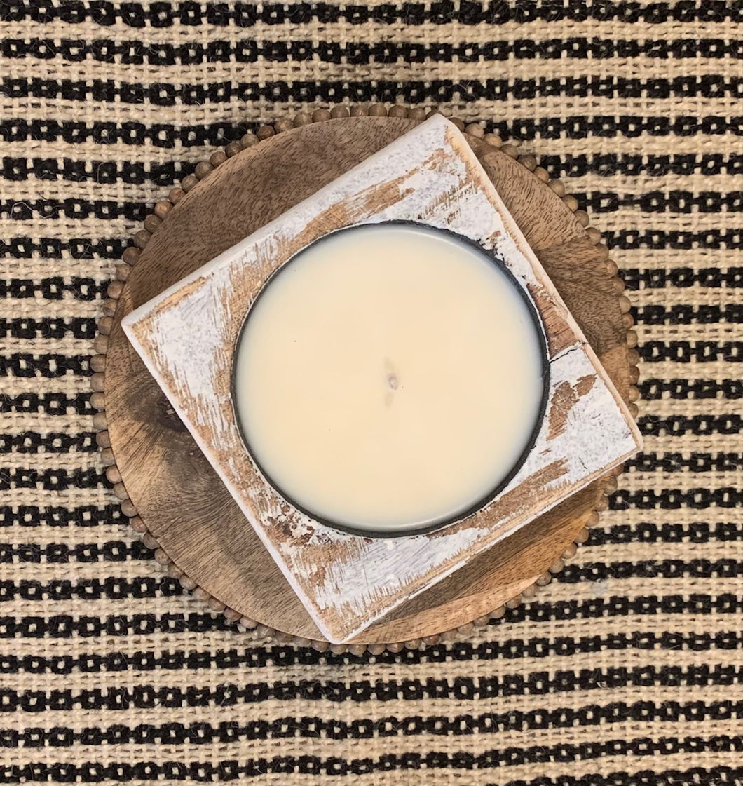 1 Hole Cheese Mold Soy Candle - White