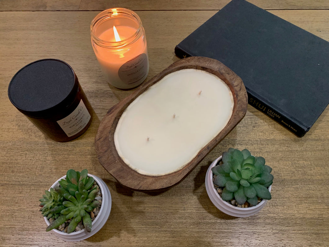 3 Wick Dough Bowl Soy Candle - Natural