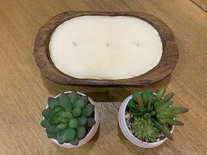 3 Wick Dough Bowl Soy Candle - Natural